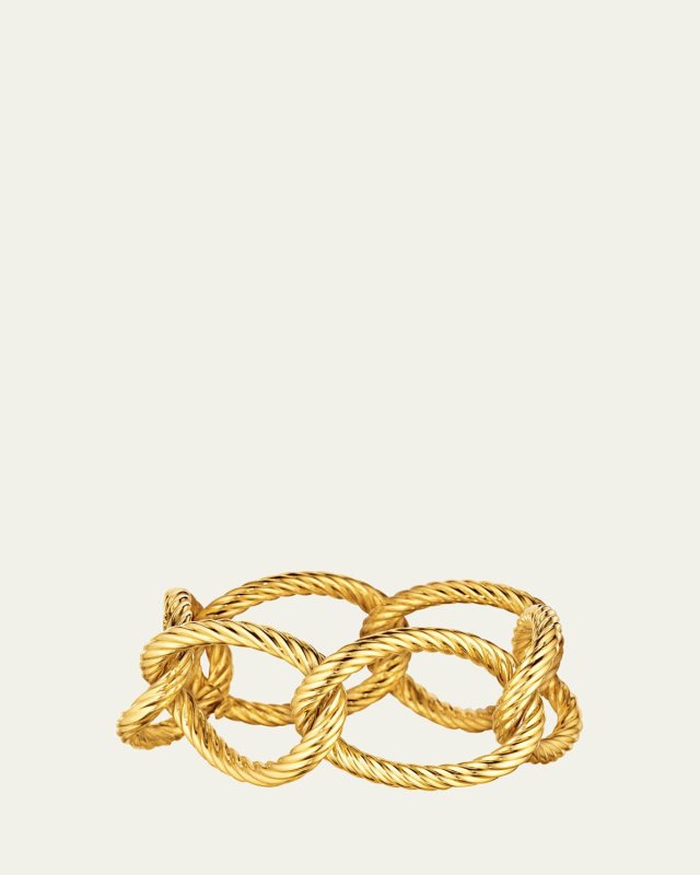 18K Yellow Gold Fluted Oval Link Bracelet